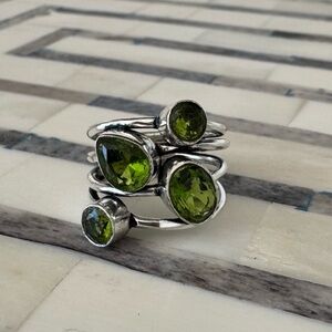 NWOT Sundance Blades of Grass Ring, Peridot, Sterling Silver